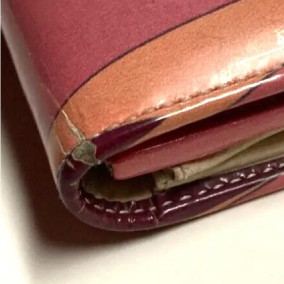 EMILIO PUCCI VINTAGE PRINTED PVC LONG WALLET ARTISTIC PASTEL - Picture 9 of 10